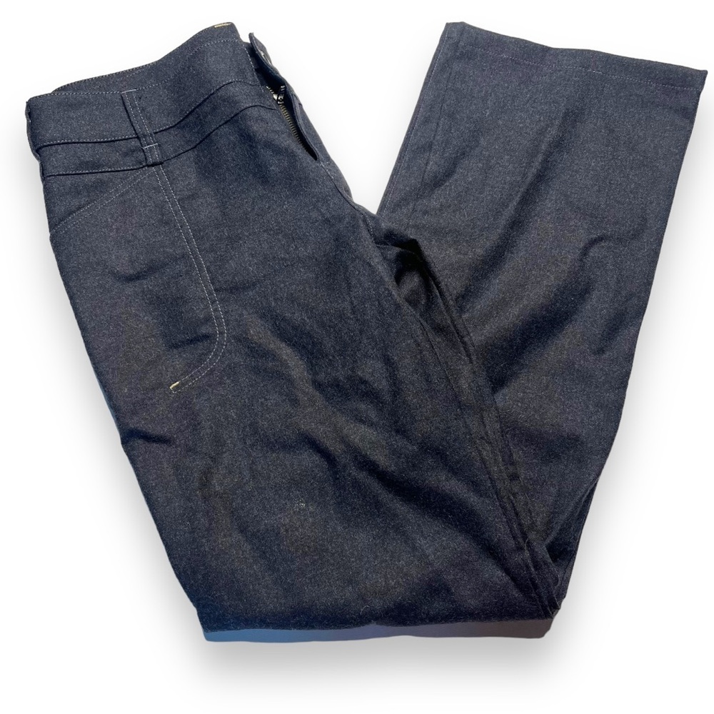 Ibex Womens Gray Wool Pants Size 8 Button Closure Pockets Business Casual